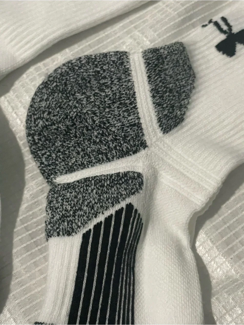 Under Armour White Crew Athletic Socks with Gray Accents